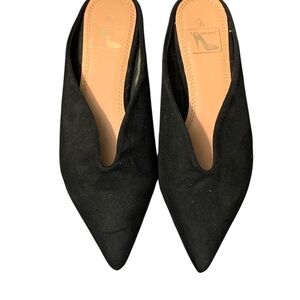 Women Mules Flats Backless Loafers Slip On Slippers Pointed Toe Low Heel Slides